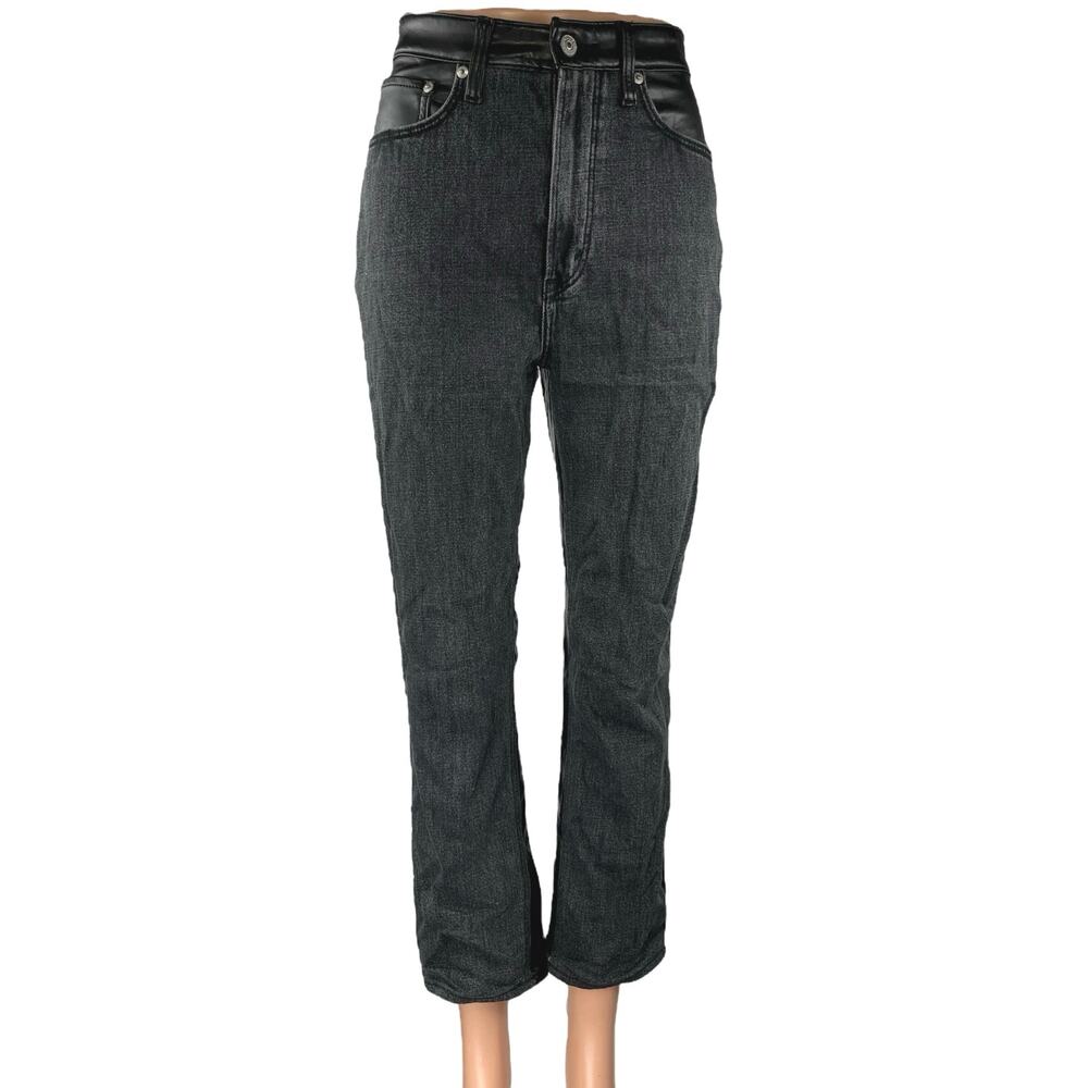 Abercrombie & Fitch Women's Black Ankle Straight Ultra High Rise Denim Jeans 2